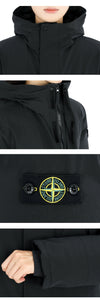 STONE ISLAND Stein Kinder Wappen Patch Kapuzen Daunenjacke (Schwarz) 14A 115621178 [P]