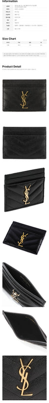 Saint Laurent Monogram Matelassé Card Holder Black 159745147 [P]