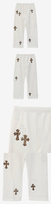 Chrome Hearts Unworn Leopard Cross Patch Sweatpants M Size White RYP4A6RL 162874336 [P]