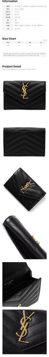 Saint Laurent Monogram Flap Cardholder Black 159745151 [P]