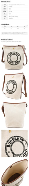 BURBERRY Roundel Medium Canvas Bucket Bag Dark Oat 159638604 [P]