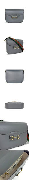 GUCCI ホースビット ショルダーバッグ グレー 700457 162954189 [P]