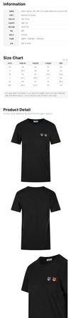 Maison Kitsune Double Fox Head Patch T-Shirt Black OW011CFKJ7026 P190 159639517 [P]