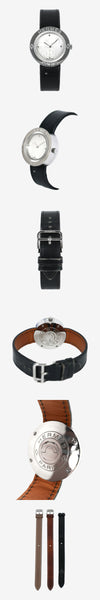 HERMES PP1.410 パースパス パールクォーツ 時計 30mm シルバー レザー 162886198 [P]