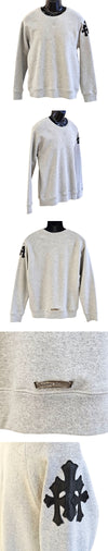 Chrome Hearts Leather Patch Sweatshirt Gray HRB259235C 162850345 [P]