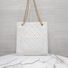 CHANEL Classic CC Logo Shopper Bag White Gold 10093 163155919 [P]