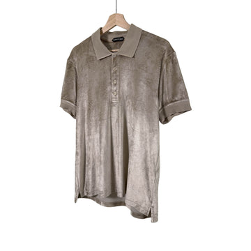 TOM FORD Herren Polo Shirt aus Samt Velours Beige 52 157403441