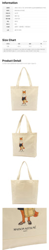 MAISON KITSUNE Dressed Fox Tote Bag Ecru 26SS QU05108WW9042 P700 159639519 [P]