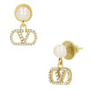Valentino Crystal Pearl Drop Earrings 161768664 [P]