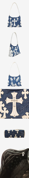 Chrome Hearts Denim White Cross Patch Shoulder Bag D90S4MIC 162872482 [P]