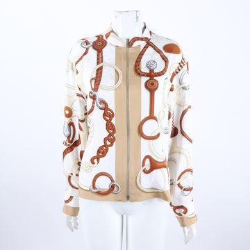 HERMES エルメス シルク ジップアップ ジャケット 122313