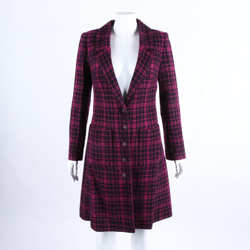 CHANEL シャネル ロング チェック ジャケット 121272