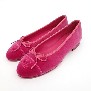 CHANEL シャネル ベルベット フラット シューズ 120830