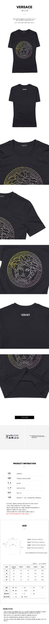 VERSACE メドゥーサ クリスタルロゴ Tシャツ 1009200 1A04550 1B000 53767600 [P]