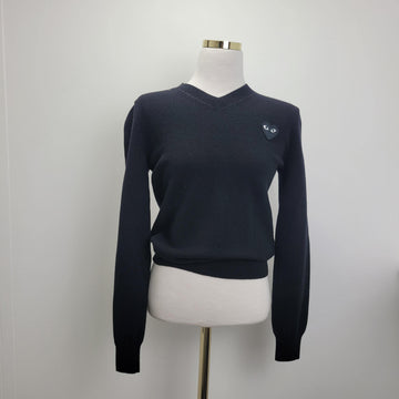 COMME DES GARCONS Damen Herzlogo Wappen Strickjacke Schwarz P1N017 139389529 [P]