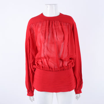 VALENTINO Durchsichtige Seidenbluse mit langen Ärmeln 4025007