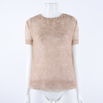 CHLOE Chloé Durchsichtige Spitzenbluse mit kurzen Ärmeln 4024945