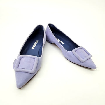 MANOLO BLAHNIK Suede Flachschuhe 4024580