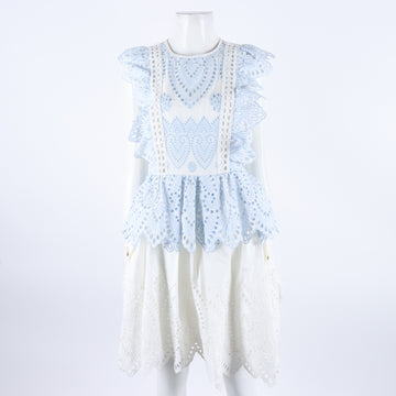 Self-portrait Punch Embroidered Sleeveless Dress 6873926