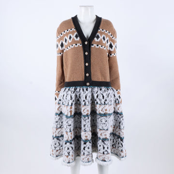 CHANEL シャネル ニット ワンピース キャメルブラウンマルチ 6869864