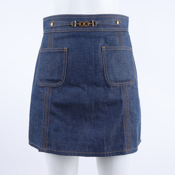 CELINE セリーヌ スカート ネイビー 6871559