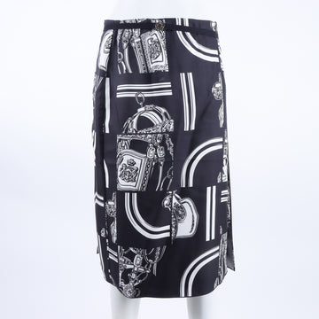 HERMES エルメス スカート ブラックマルチ 6870275
