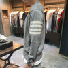Thom Browne Diagonal Stripe 4 Bar Merino Wool Cardigan Pale Grey 123467219 [P]