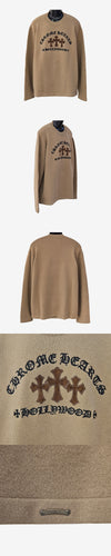 Chrome Hearts Cashmere Leather Patch Knit B1224C300 XL 162850863 [P]