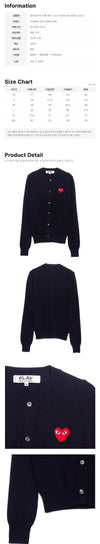 Comme Des Garcons Heart Patch Cardigan Navy 159677239 [P]