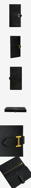 HERMES Lange Geldbörse W geprägt Schwarz Gold CG5VLFNM 162884652 [P]