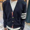 THOM BROWNE Milano Stitch Diagonal Band 4 Bar Cardigan Navy (MKC171A 00219 415) 123467549 [P]