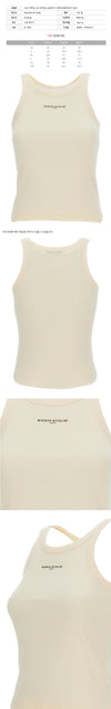 Maison Kitsune Lettering Logo Tank Top Noble Beige 159639522 [P]