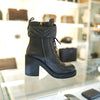 GUCCI Matelassé Damenstiefel 719849 AAA5W Leder Schwarz Luxus Damenschuhe 129137350 [P]