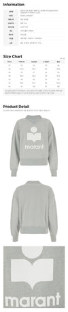 Isabel Marant Velvet Logo Sweatshirt Light Blue Ecru 26FW 159428003 [P]