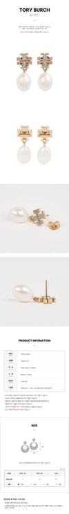 TORY BURCH 158536 137 Damen Kira Pave Perlen Tropfen Ohrringe 158360183 [P]
