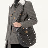 Valentino Chevron Stud Nappa Leather Hobo Bag 7105 16048507 [P]