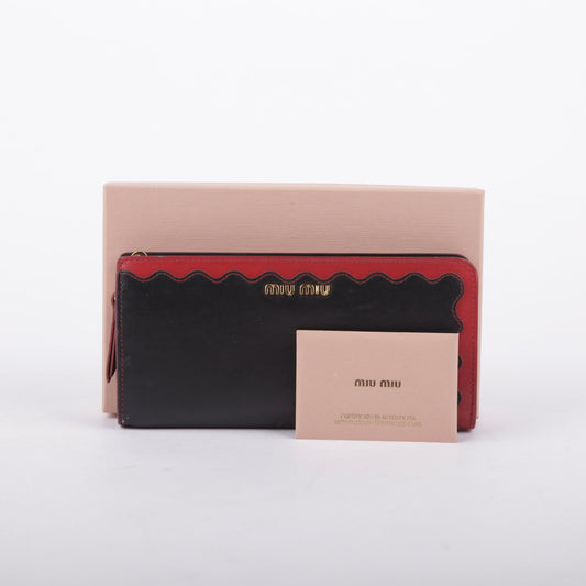 Miu Miu Black Leather Long Wallet 5ML010 16573979