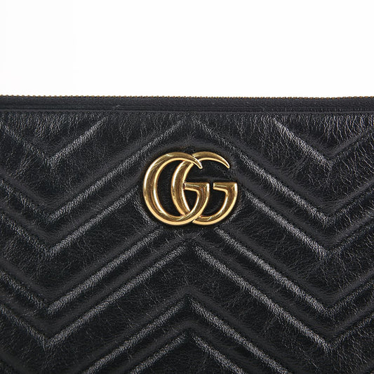 GUCCI GGマーモント パウチ ブラック レザー 525541 16737842