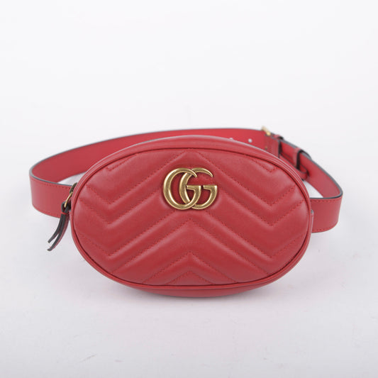 Gucci Red Leather Marmont Belt Bag 476434 16582339