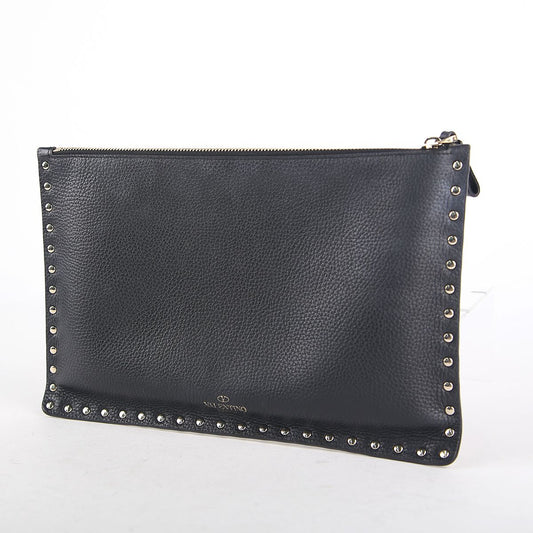 VALENTINO TW2P0269BOL ブラック レザー ロックスタッズ クラッチ 16801563