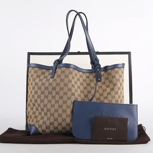 GUCCI ジャカードブラウンレザー トリミングショルダーバッグ 247209 17019940