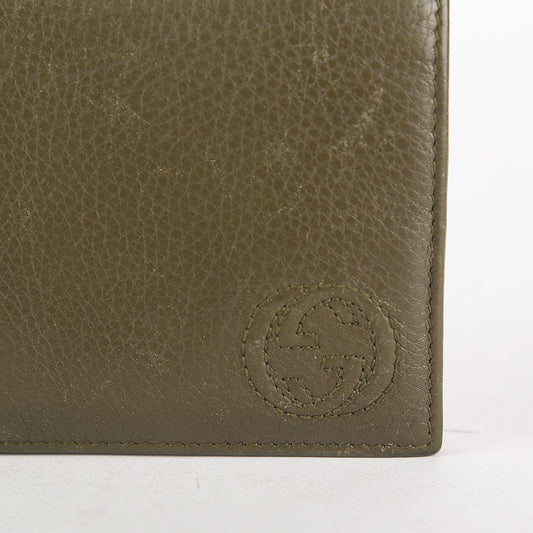 Gucci Interlocking Wallet in Khaki Leather 322115 17697697