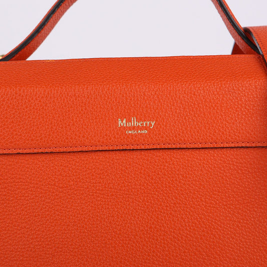 MULBERRY HH4169 スモール オレンジ レザー ホプトン トート 兼 ショルダーバッグ 18365034