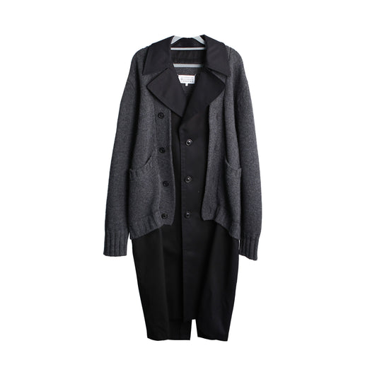 Maison Margiela S50AH0056 46 Size Black Grey Combined Coat 18686216