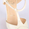 CHRISTIAN LOUBOUTIN 220 mm weißes Emaille Offene Spitze Wedge-Heels 18996166 [P]