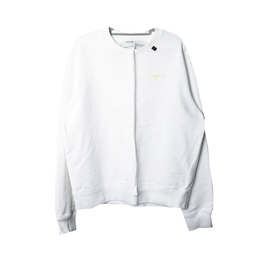 OFF WHITE OMBA025F19E30010 XSサイズ ホワイト カラー イエロー アロー バックプリンティング クルーネック 19065777