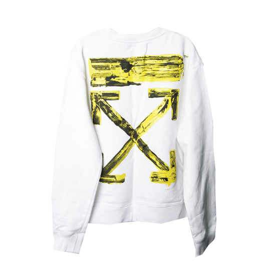 OFF WHITE OMBA025F19E30010 XSサイズ ホワイト カラー イエロー アロー バックプリンティング クルーネック 19065777