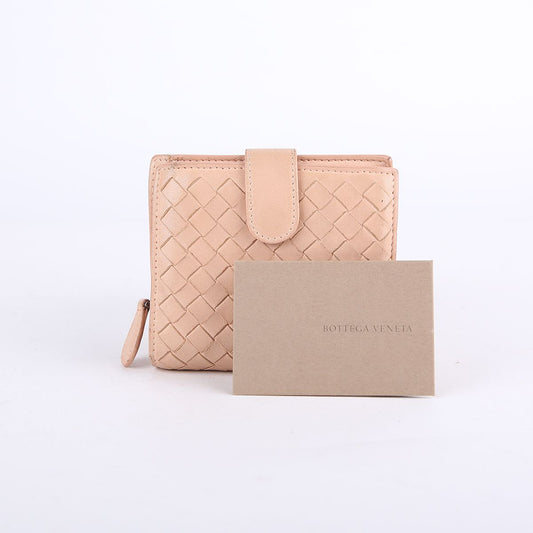 Bottega Veneta Pink Intrecciato Zip Wallet 195432 19207221