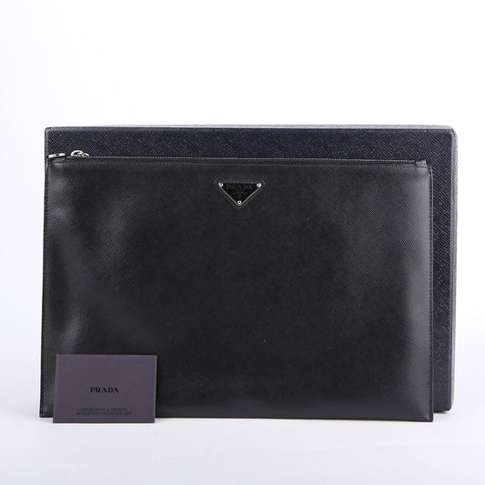 Prada 2NG001 Black Saffiano Leather Clutch 24101969