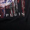 PHILIPP PLEIN Schwarze Strickmütze mit Totenkopf Größe M 24183051 [P]